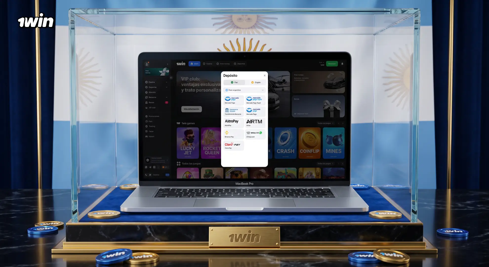 Criptomonedas aceptadas en 1win